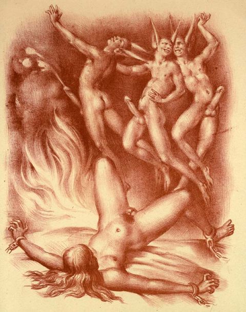 nude woman chained in hell and raped by demons